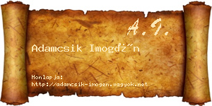 Adamcsik Imogén névjegykártya
